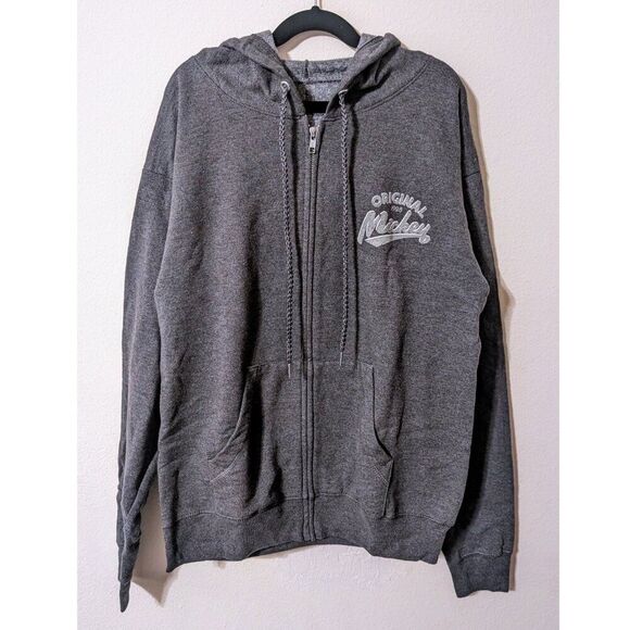 Disney Tops - Disney Parks Mickey 1928 Anniversary Hoodie Baseball Fleece Gray Heather Size Sm